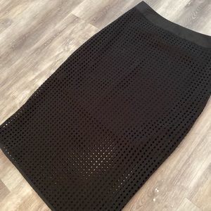 Black Caged Pencil Skirt